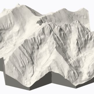 Preview of seven hexagonal terrain tiles forming the rugged summit of Crestone Peak