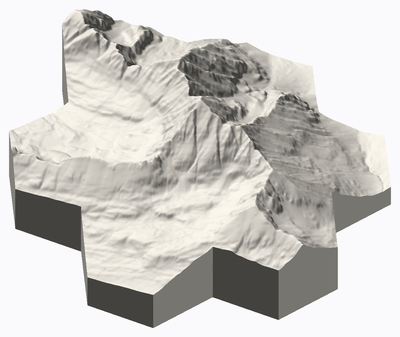 Preview of a seven-tile hexagonal set showing Maroon Peak from above, the tile grid visible